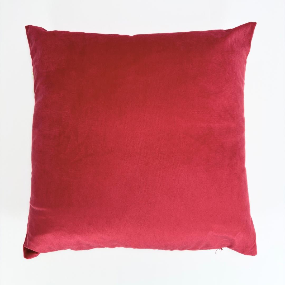 Foderina per cuscino da arredo 50x50cm Khloe Home art. Red Pillow in velluto Rosso tinta unita