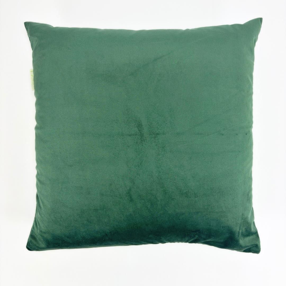 Foderina per cuscino da arredo 50x50cm Khloe Home art. Green Pillow in velluto Verde tinta unita