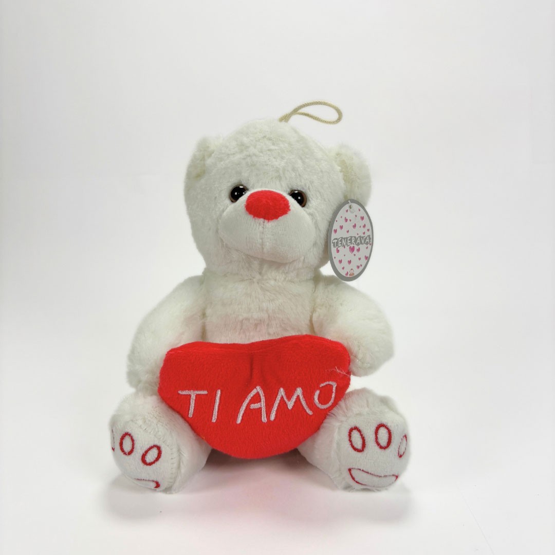 Peluche orsacchiotto altezza 18cm Tenerava art.156 bianco...