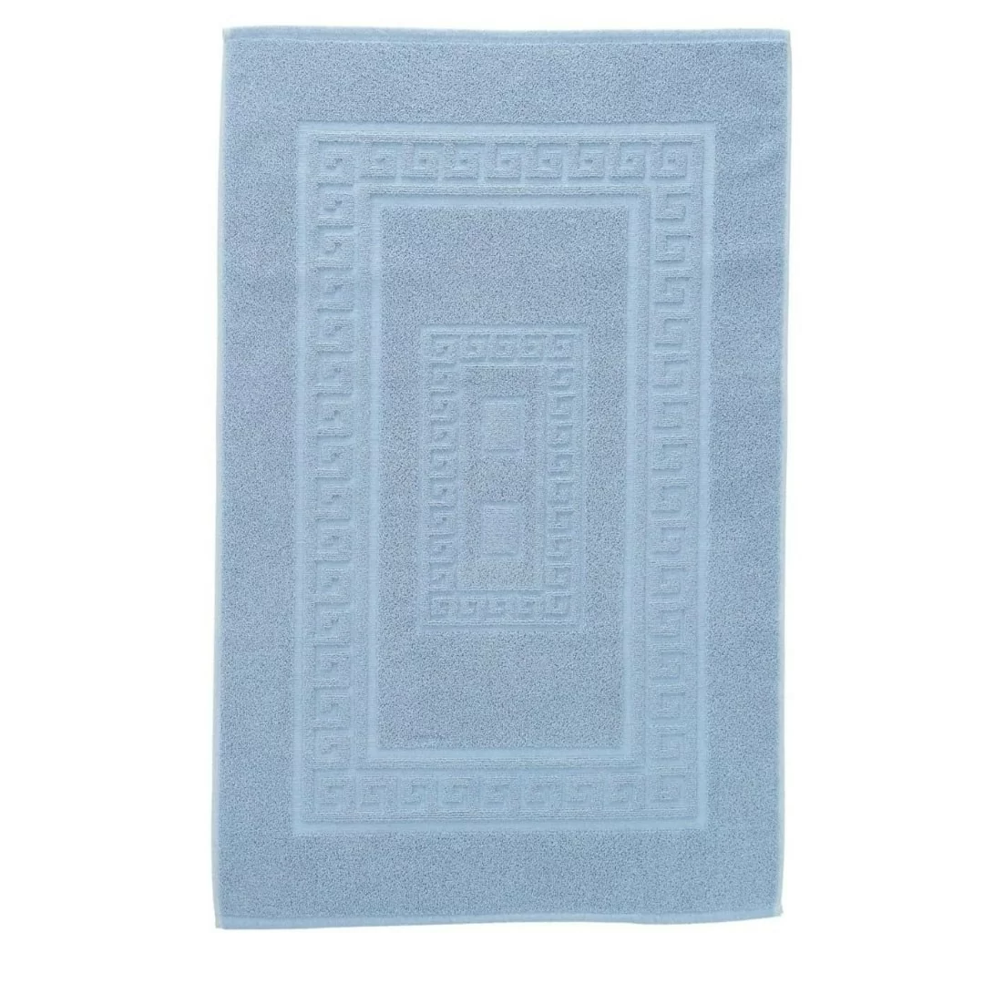 Tappeto da Bagno Onda Blu art.Torino in spugna 100% cotone lavorazione jacquard in tinta unita