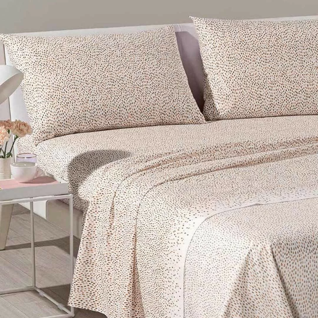 Completo letto Caleffi art. Gipsy in 100% puro cotone con stampa digitale a pois