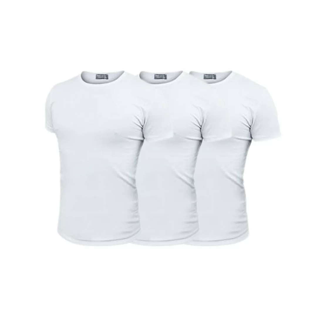 Set 3 pezzi maglia intima da uomo Enrico Coveri art. ET1200 a mezza manica con girocollo in cotone