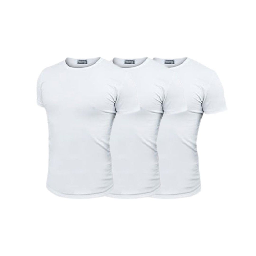 Set 3 pezzi maglia intima da uomo Enrico Coveri art. ET1200 a mezza manica con girocollo in cotone