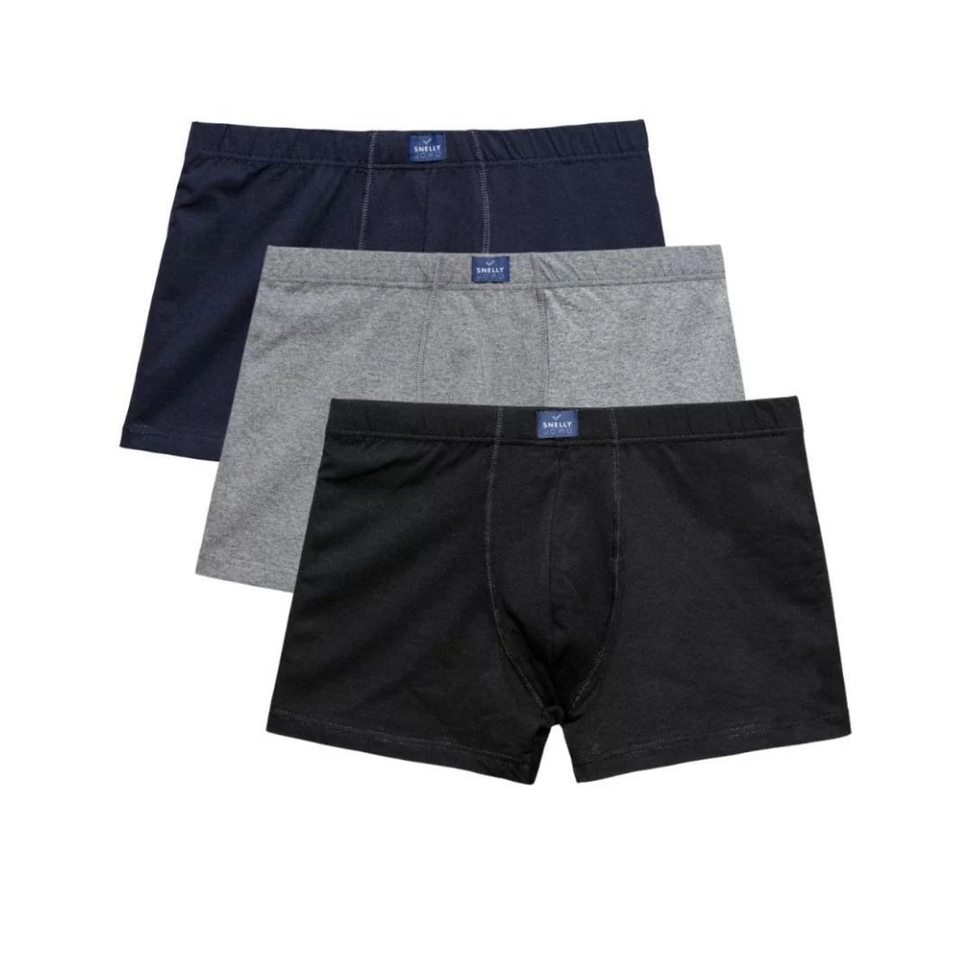 Set 3 pezzi Boxer da uomo Snelly art.U100E in cotone elasticizzato con elastico interno