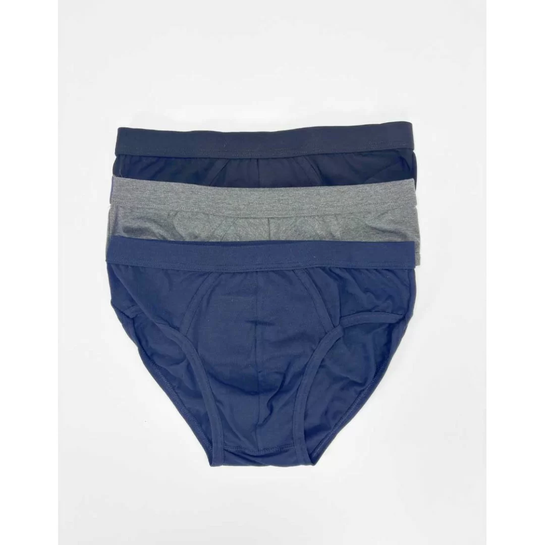 Tripack Slip da uomo Dandy art.01SU BIS in tinta unita 100% cotone elasticizzato con elastico esterno