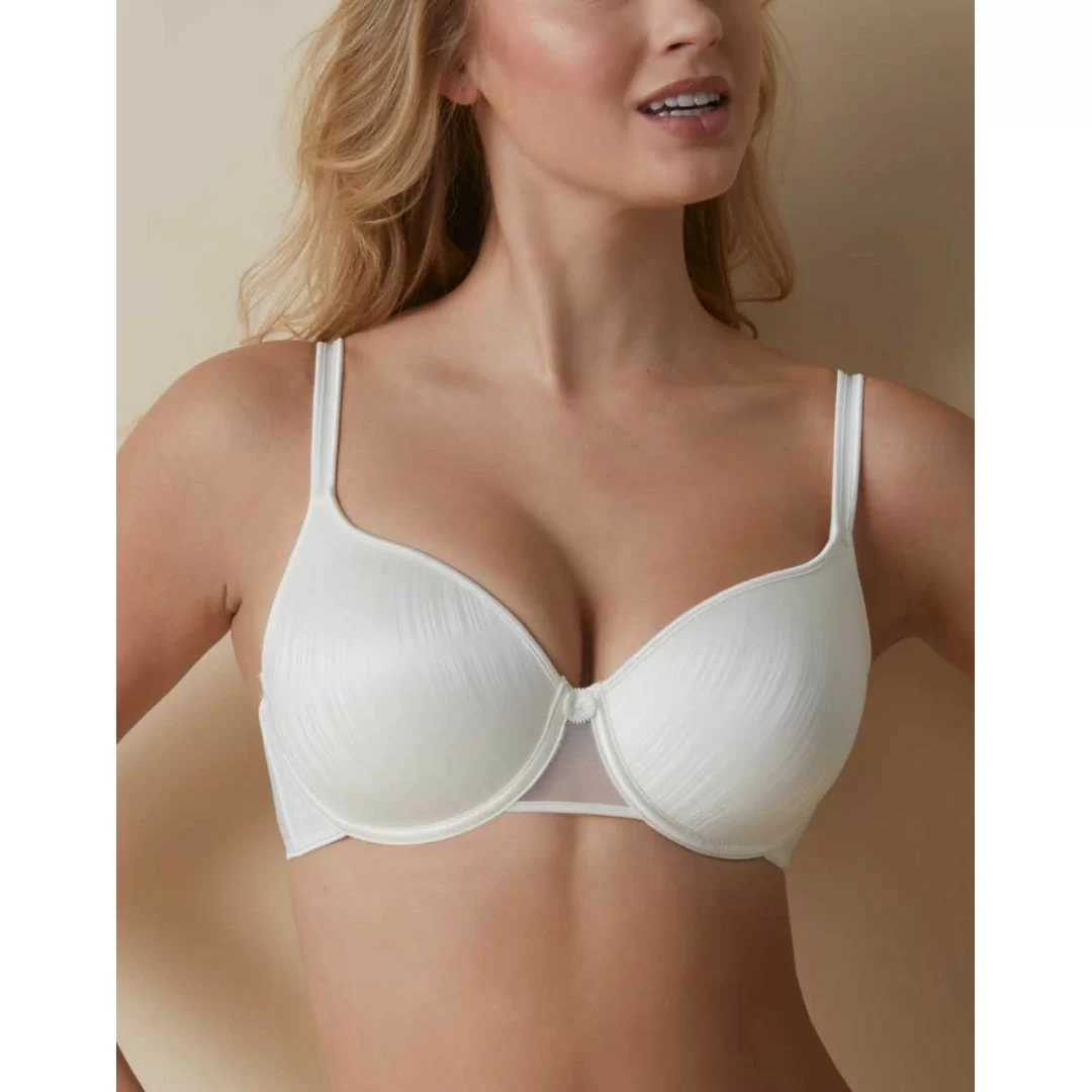 Reggiseno Selene art. Almudena Coppa C in microfibra con ferretto e coppe imbottite con elegante motivo rigato