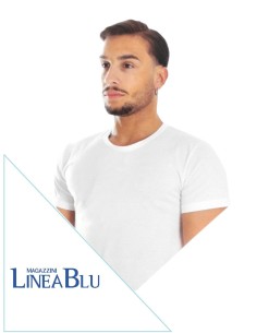 T-shirt da Uomo LineaBlu, Maglietta Intima girocollo in Cotone a mezza manica e tinta unita