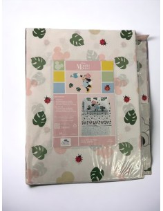 Completo Letto Lenzuola Caleffi Disney "Minnie Garden", per letto singolo in puro cotone 100%