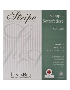 Coppia Sottofedere Con Zip Rigato 52x82cm Lineablu Copriguanciale Stripe