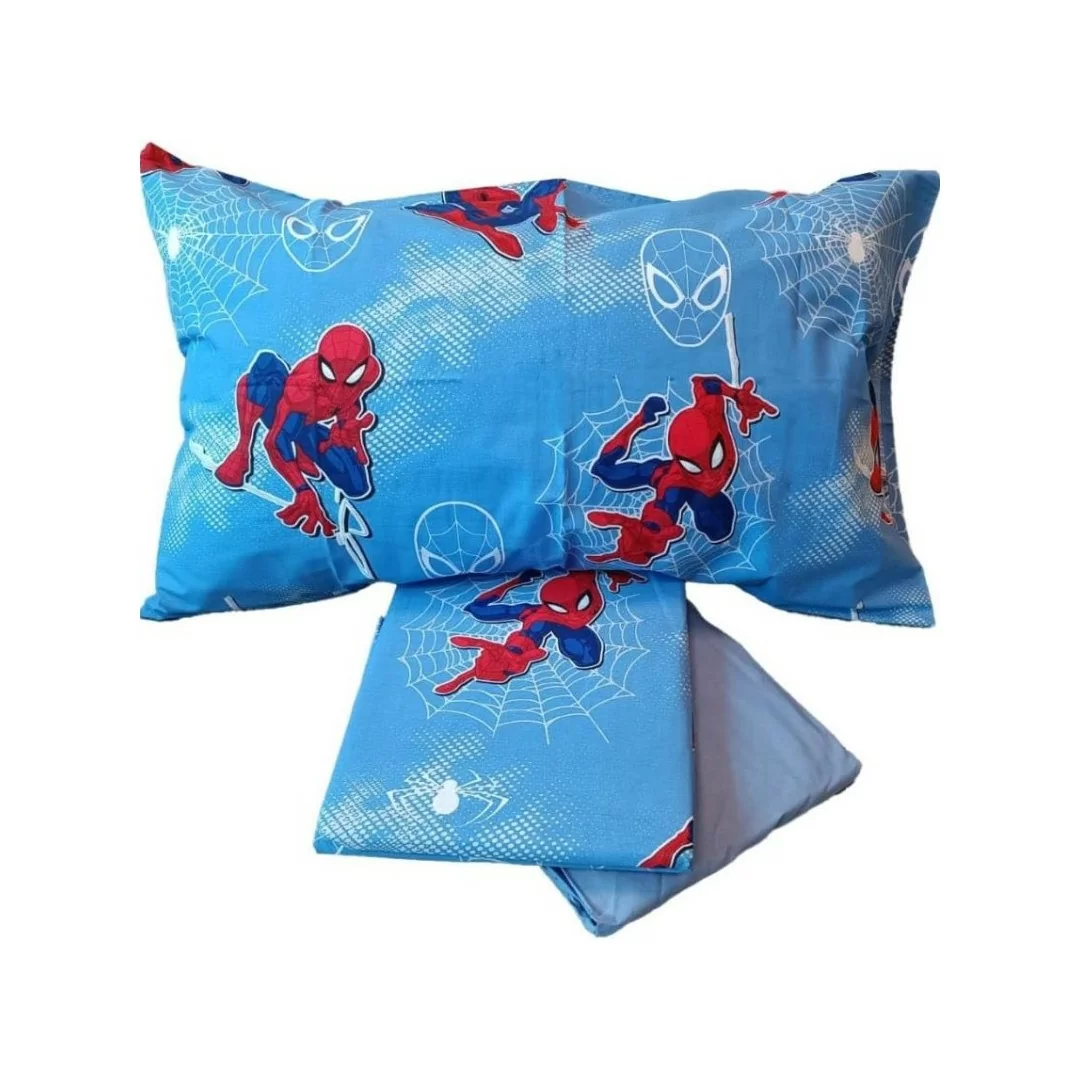 Completo letto singolo con motivo di Spiderman, completo letto con lenzuolo da sopra, lenzuolo con angoli più federa