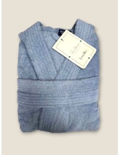 Accappatoio LineaBlu linea Marte 450g Personalizzabile Indigo in spugna 100% cotone con cappuccio e tasche