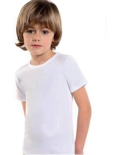 Set 3 pezzi T-Shirt Girocollo Mezza Manica Cotone Interlock Bambino Navigare art. 13010 bianca