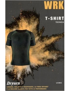 Maglia tecnica a mezza manica per uomo palestra e jogging Dryarn traspirante batteriostatico art. WRK351