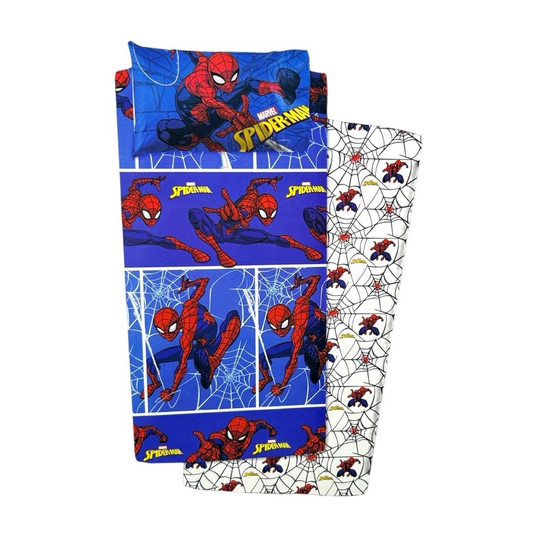 Completo letto singolo Novia in puro cotone con motivo Spiderman