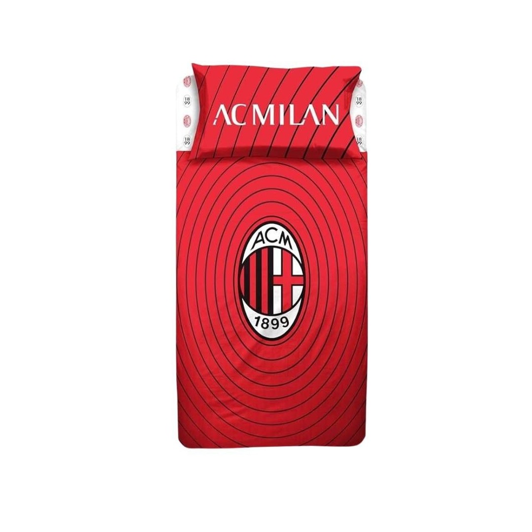 Completo letto singolo 150x290 cm AC Milan in 100% cotone