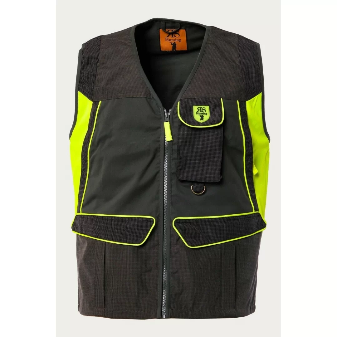 Gilet da caccia e pesca in tessuto tecnico impermeabile art. LV940 con tasche dalla S alla 3XL