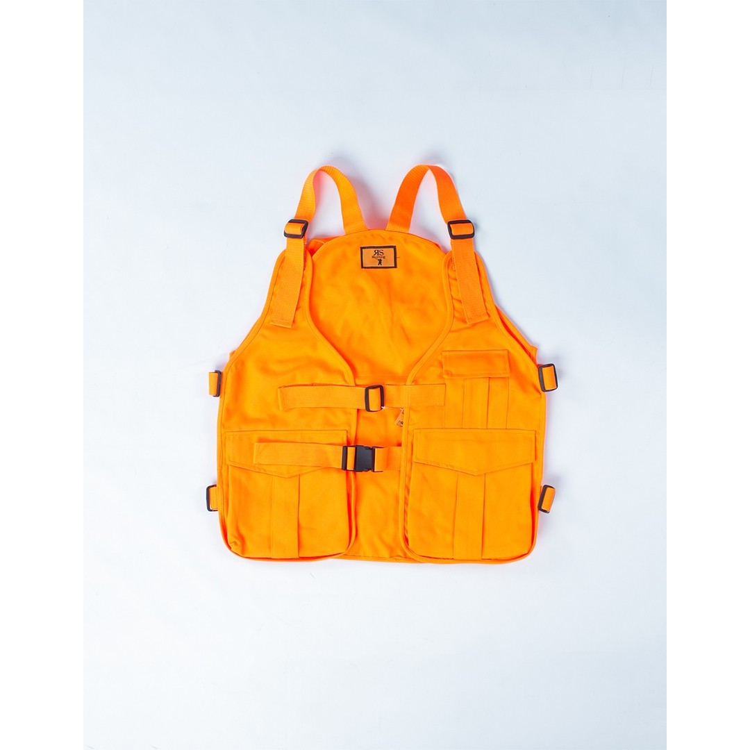 Trisacca arancio fluorescente LV181 in tessuto oxford di nylon Dotato di 2 comodi tasconi frontali