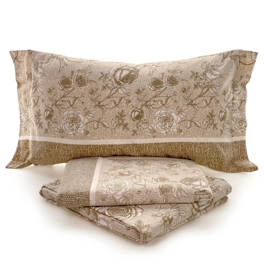 Completo Letto Biancaluna Tramonti art. Artemis in 100% puro cotone motivo floreale