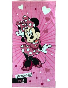 Telo mare 70x140cm Hermet art. Minnie Mouse in spugna 100% cotone