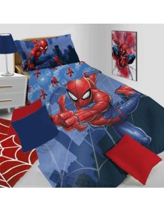 Copriletto trapuntato singolo 160x260cm Hermet art. Spiderman in poliestere