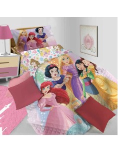 Copriletto trapuntato singolo 160x260cm Hermet art. Principesse Disney in poliestere