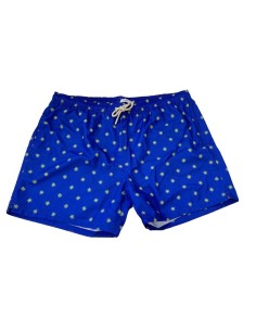 Costume da mare da uomo Ragno Blu Royal in poliestere con fantasia geometrica