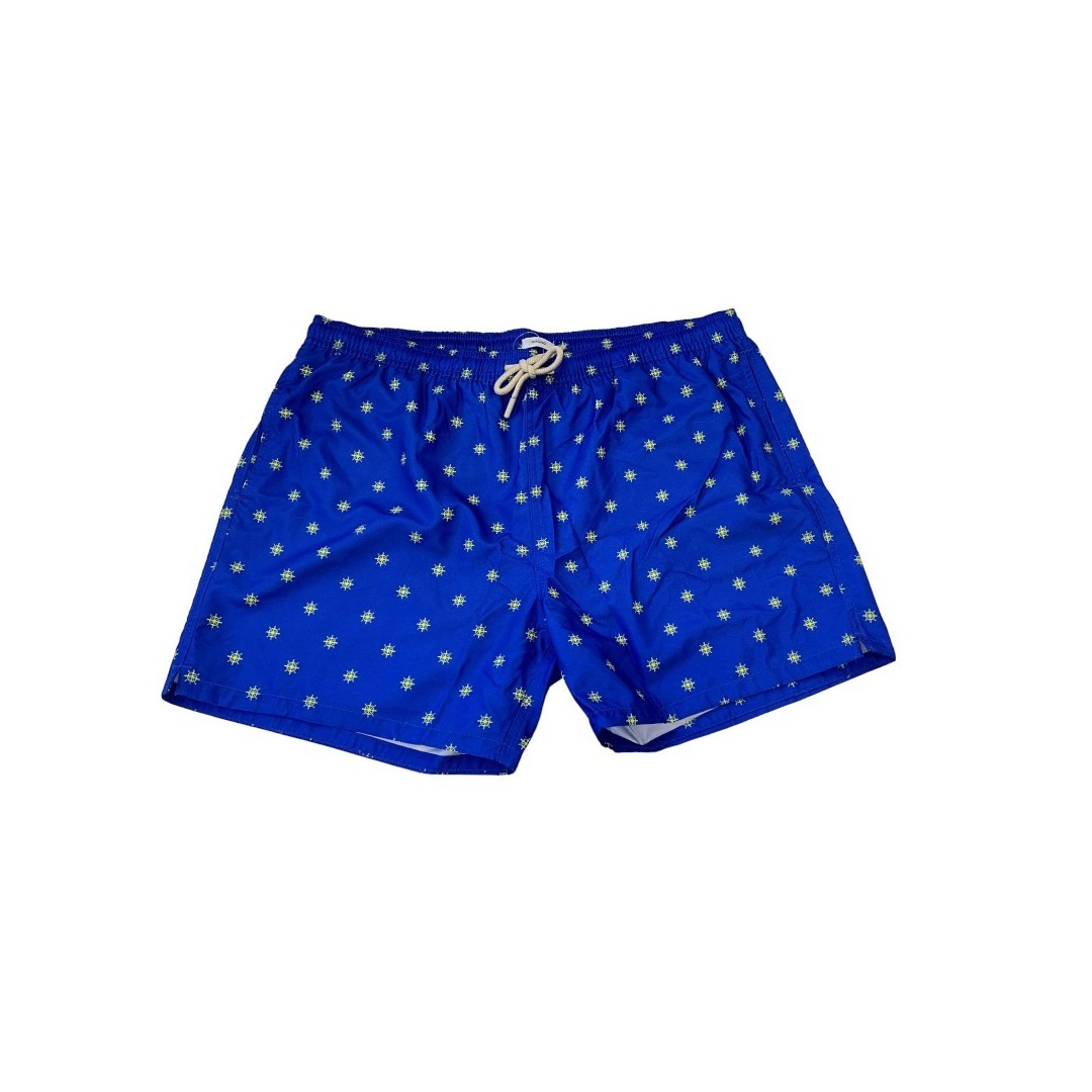 Costume da mare da uomo Ragno Blu Royal in poliestere con fantasia geometrica