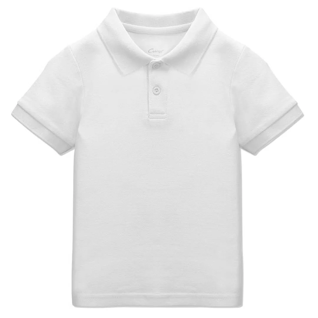 Polo a manica corta da Scuola unisex, uniforme scolastica a manica corta in 100% cotone, tinta unita