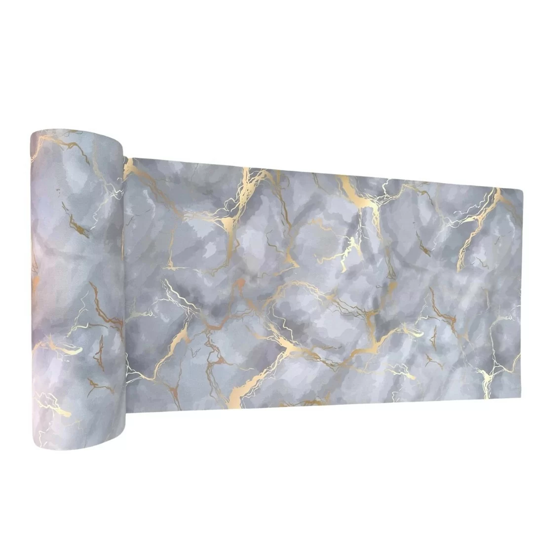 Tappeto a metraggio da arredo per cucina corridoio Marble Design con Stampa digitale antiscivolo