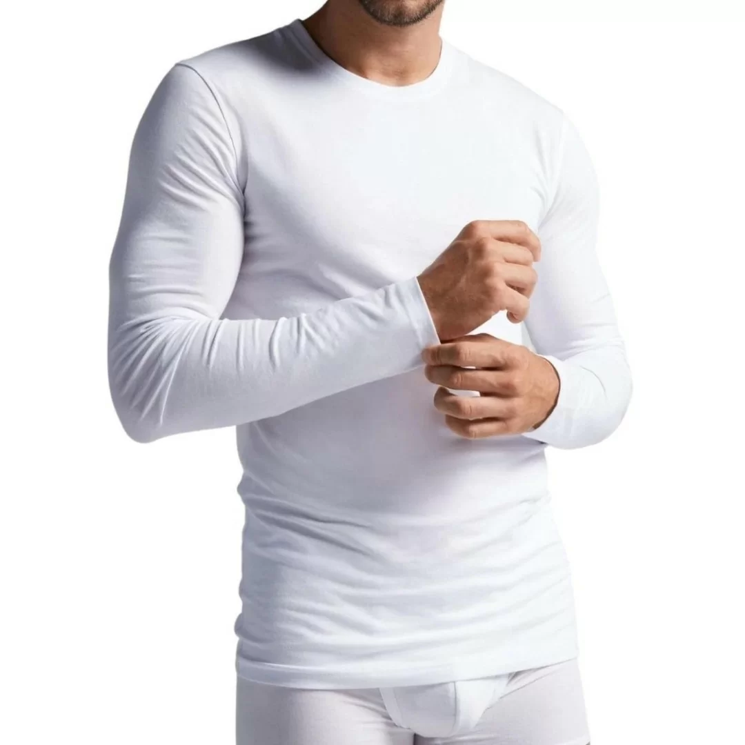 Maglia intima da uomo Navigare art. 113 a manica lunga con girocollo in cotone interlock