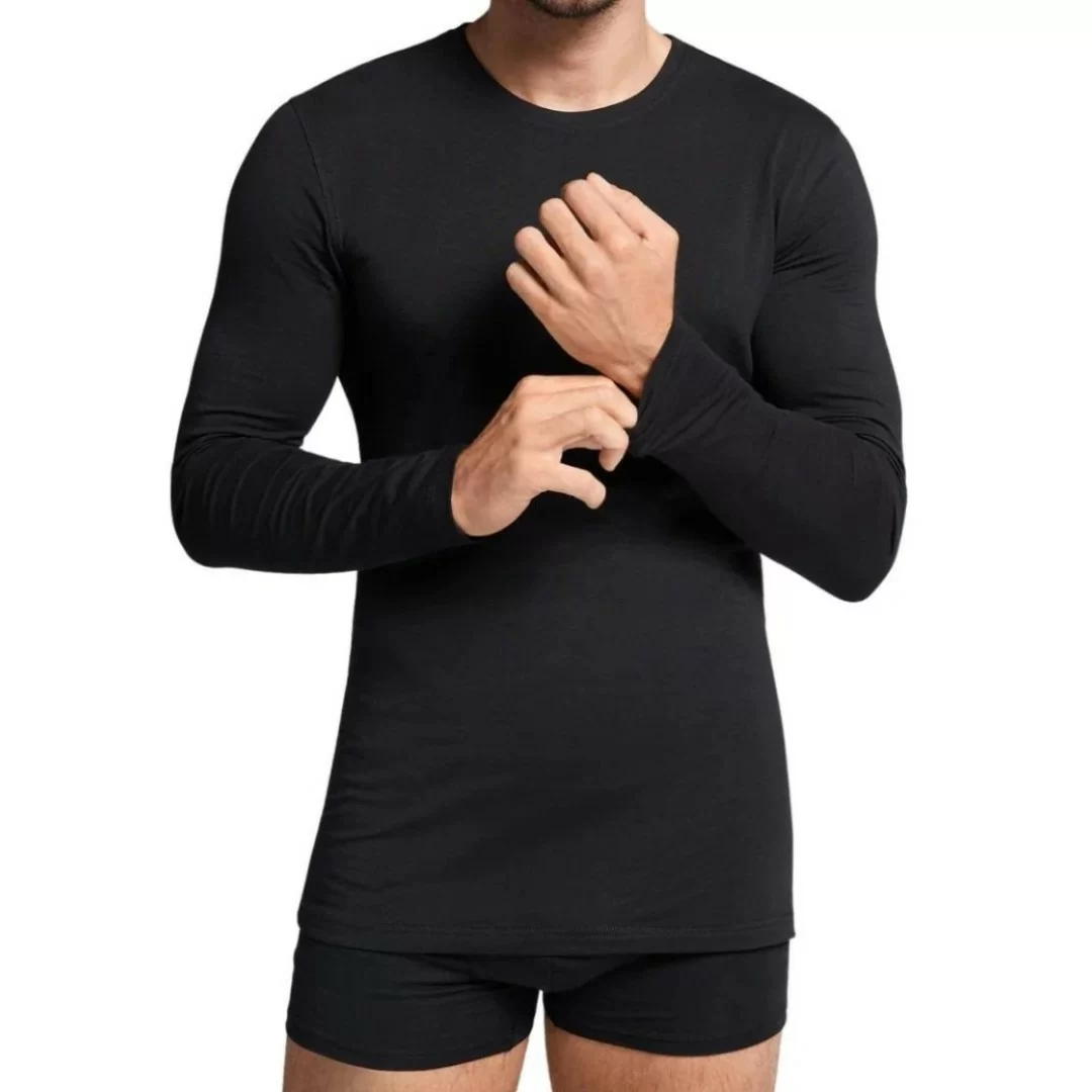 Maglia intima da uomo Navigare art. 113 a manica lunga con girocollo in cotone interlock