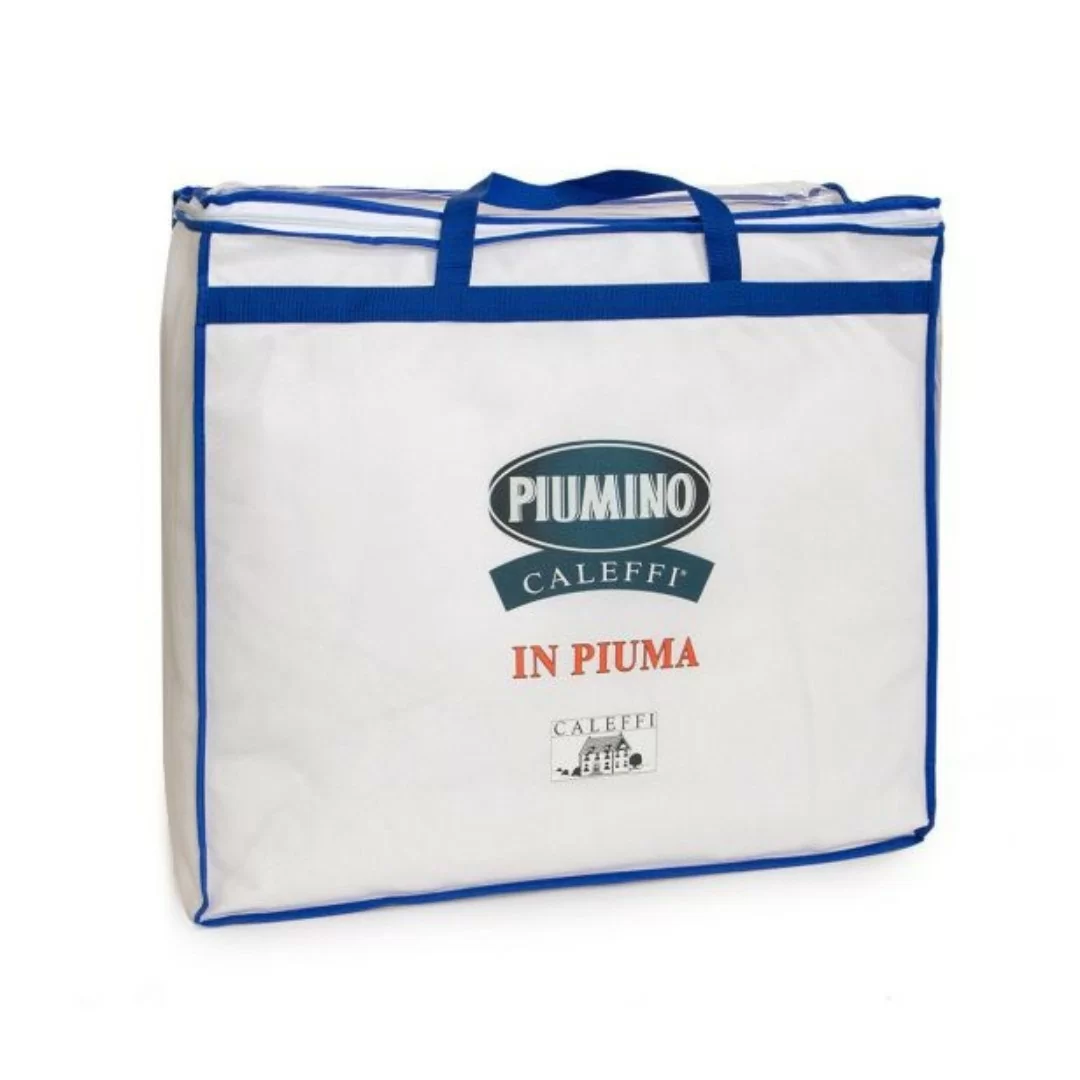 Piumino invernale Caleffi art. Ghiro 420gr/mq in puro cotone bianco con imbottitura in piuma