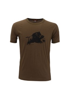 T-Shirt da caccia RS Hunting art. DSCF8793 in cotone con stampa cinghiale tinta unita