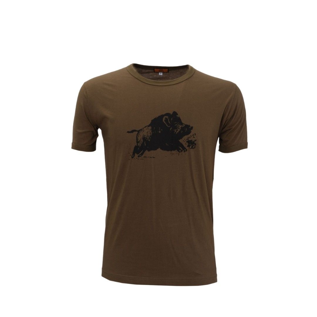 T-Shirt da caccia RS Hunting art. DSCF8793 in cotone con stampa cinghiale tinta unita