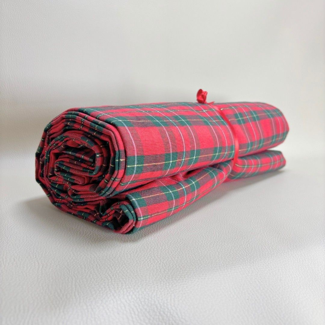 Telo arredo copritutto natalizio 250x290cm LineaBlu art. Tartan in 100% cotone motivo scozzese