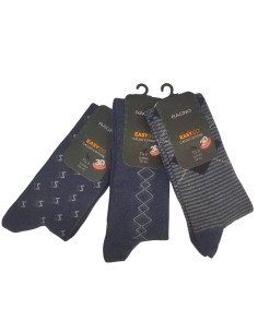 Set tris calzini lunghi sotto ginocchio da uomo Ragno Easy Go art. U757CS in caldo cotone Grigio con fantasia