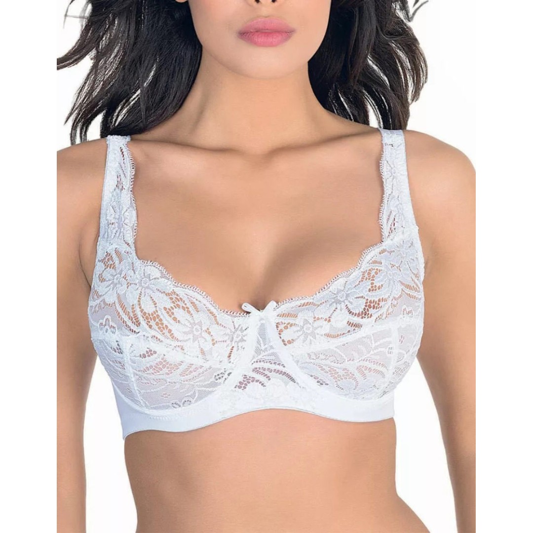 Reggiseno da donna Aris art. Giovanna Coppa C in microfibra con coppe in pizzo elasticizzato e con ferretto tinta unita