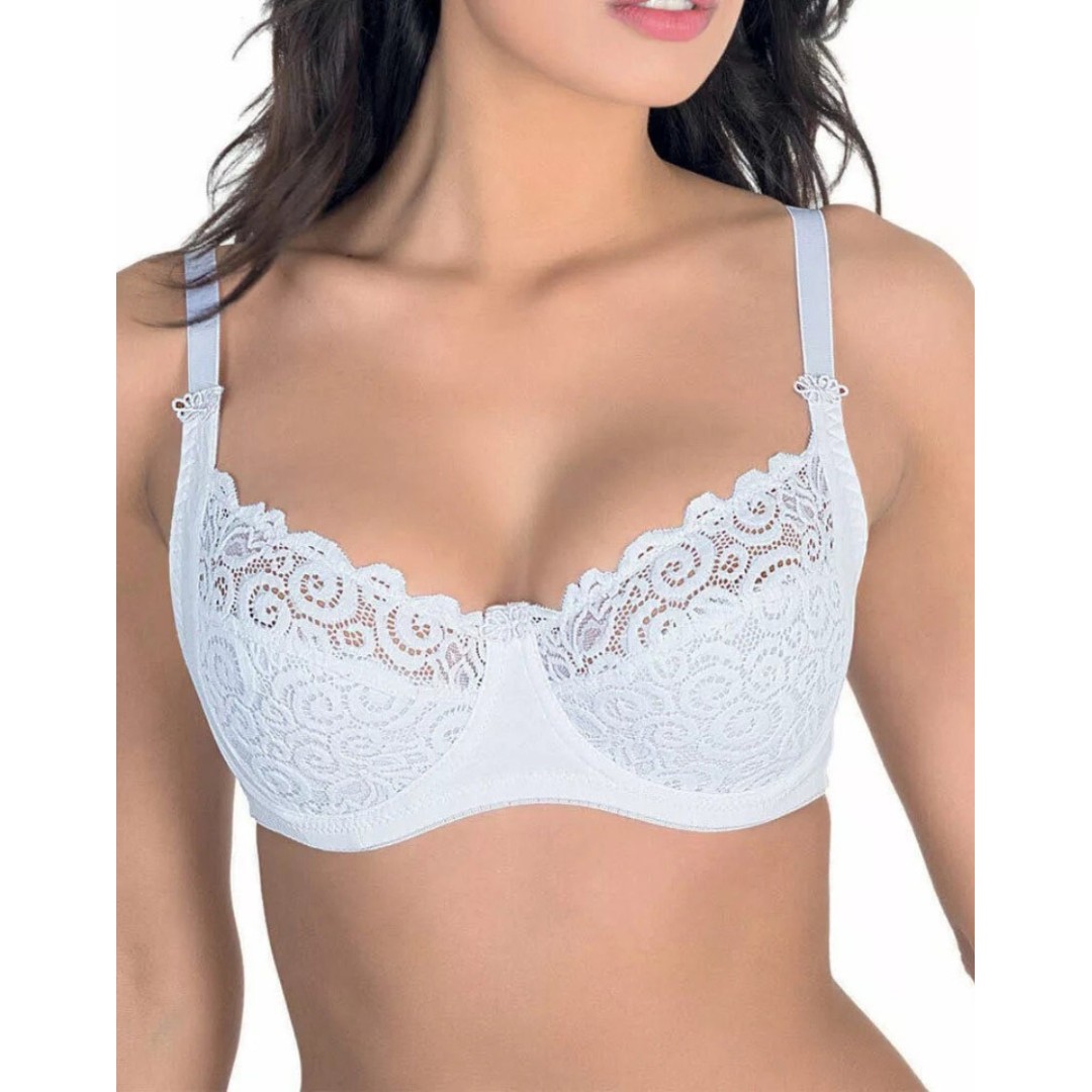 Reggiseno da donna Aris art. Valentina Coppa C in microfibra con coppe in pizzo elasticizzato e con ferretto tinta unita